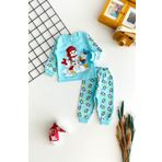 Neşeli Bebekler Baby Kardan Adamlı Baby Duck & Baby Daisy Duck Baskılı Pijama Takım Yeşil