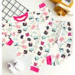 Neşeli Bebekler Kedicikler Desen Pijama Takımı - 3 - 6 Ay - Pembe