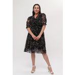 Neşeli Butik kadın astarlı büyük beden şifon elbise RYX8063
