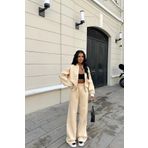 Neşeli Butik kadın kışlık alt üst eşofman takımı - Bej