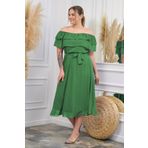 Neşeli Butik Kadın Madonna Yaka Büyük Beden Şifon Elbise Nb8061
