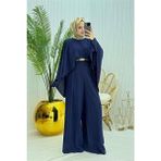 Neşeli Butik Kadın Pelerinli Kemer Detaylı Tesettür Tulum NMS061 - Çok Renkli - 42