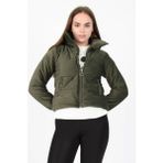 Neşeli Butik Kadın Yüksek Yaka Fermuar Detaylı Cepli Kışlık Kadife Mont NB7154 - XL - Haki