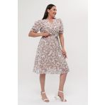 Neşeli Butik NM8063 Büyük Beden Kruvaze Şifon Elbise