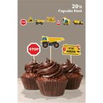 Neşeli Günlerim Neseligünlerim Iş Makinaları Cupcake Süsü Kürdanlı *kalın Kağıt