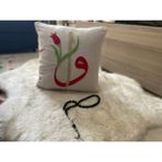 Neşeli Home Punch Nakış Işleme Kırlent Kılıfı,lal Deseni 40X40 - Bej - 40 X 40