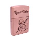Neşet Ertaş Gravür İşlemeli Metal Çakmak - Bronz Renk