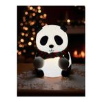 Nesever Store Renkli Şarj Edilebilir Panda Gece Lambası Silikon Lamba Kumaş Atkılı Çocuk Gece Lambası