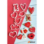 Neskuk 7'li Sevgililer Günü Kurabiye Kalıbı Seti – Kalp & Ayıcık Şekilli - Valentine Kurabiye Kalıbı