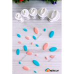 Neskuk Mini oval Basmalı 5li ( enjektörlü ) Kurabiye Kalıbı / Şeker Hamuru Kalıbı / cookie plunger