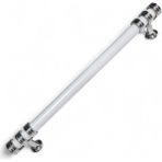 Nesli Alüminyum Metal Lüks Modern Mobilya Çekmece Mutfak Dolabı Kulpu Beyaz-Krom 128MM - Beyaz - Krom