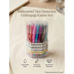 Neslimsi Atölye 50'li Paket Çok Renkli Tükenmez Kalem Seti İnce Uçlu Yumuşak Yazım - 1 Adet - Çoklu