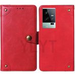 NESLIN Magnetik çarpma Büyük kırmızı Retro Tkılıf için Vivo iQ00 11S 6.78 inch PU Deri Görüntüleme Standı TPU Silikon Cep telefonu Kılıfları Koruyucu Kapaklı Cep telefonu Kart Cepleri