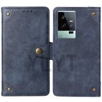 NESLIN Magnetik çarpma Turkuaz Retro Tkılıf için Vivo iQ00 11S 6.78 inch PU Deri Görüntüleme Standı TPU Silikon Cep telefonu Kılıfları Koruyucu Kapaklı Cep telefonu Kart Cepleri