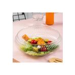 nesnelgift Rustik Salata Kasesi - Büyük Boy 26 cm Cam Salata Meyve Makarna Sunum Kasesi - El Yapımı