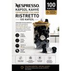 Nespresso Kapsül Kahve Rıstretto 100 Kapsül + Cam Saklama Kutu Hediyeli