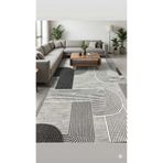 Nesrin JEL TABAN KAYMAZ MODERN GRİ SİYAH BEYAZ ÇİZGİLİ GÜZEL KESME HALI YOLLUK