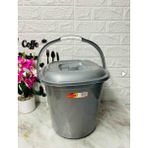 Ness Global Kapaklı Çok Amaçlı Kova Bakliyat, temizlik, banyo, mama, bebek Bezi, su Kovası 18 Litre Orta Boy Gri Renk 1 Adet