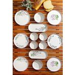 NESS HOME 14 Parça 6 Kişilik Stackable Lavantalı Kahvaltı Takımı - Lüx Kahvaltılık Sunum Seti Tabağı