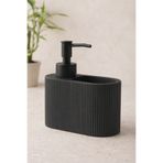 NESS HOME Luxeras Tezgah Üstü Çizgili Tasarım Sünger Hediyeli Mutfak ve Banyo Sıvı Sabunluk Seti 550 ml