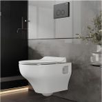 Ness Kanalsız Açık Montaj Asma Klozet NS322, Ness Duroplast Yavaş Kapak - Beyaz