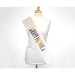 Nessi World 10 cm Genişlik Beyaz Üzeri Altın Büyük Happy Birthday Yazılı Simli Işıltılı Kuşak Kemer