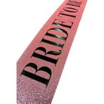 Nessi World 10x80 cm Pembe Üzeri Siyah Kalın Bride To Be Yazılı Simli Işıltılı Kuşak Kemer