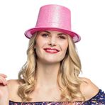 Nessi World 12 cm Floresan Pembe Renk Simli Uzun Fötr Melon Şapka