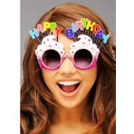 Nessi World 12x7 cm Happy Birthday Yazılı Pembe Fuşya Renk Parti Gözlüğü