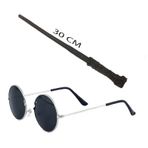 Nessi World 30 cm Siyah Metal Çerçeveli Harry Potter Asa ve Gözlük Seti