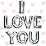 Nessi World 35 cm I Love You Gümüş Renk Folyo Balon