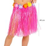 Nessi World 40 cm Yetişkin ve Çocuk Uyumlu Pembe Renk Püsküllü Hawaii Luau Hula Etek