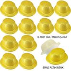 Nessi World Altın Renk Simli Melon Yuvarlak Parti Şapkası 12 Adet