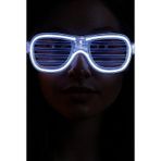 Nessi World Beyaz Led Işıklı Parti Gözlüğü - Neon Glow Şerit Gözlük 3 Modlu