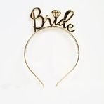Nessi World BrideYazılıTaçveBrideToBeYazılıGözlükSetiAltınRenk