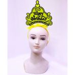 Nessi World Happy Birthday Neon Sarı Renk Doğum Günü Tacı 24x15 cm