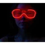 Nessi World Kırmızı Led Işıklı Parti Gözlüğü - Neon Glow Şerit Gözlük 3 Modlu