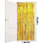 Nessi World Nessiworld Altın Gold Renk Ekstra Metalize Parlak Saçaklı Arka Fon Perde İthal A Kalite 1x2 Metre