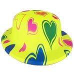 Nessi World Plastik Neon Desenli UV Işık Parti Şapkası Sarı 1 Adet