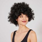 Nessi World Siyah Renk Kıvırcık Afro Bonus Peruk
