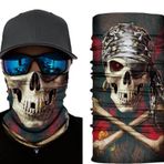 Nessi World Siyah Renk Üzeri Likralı Korsan Kafatası Baskılı Baf Buff Bandana 30x48 cm