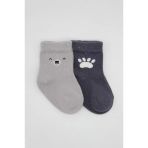Nessiworld Bear Penye Soket Çorap 2'Li Bs10116 Gri