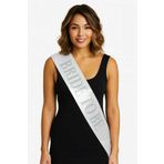 Nessiworld Beyaz Saten Üzerine Kalın Gümüş Yazılı Bride To Be Kuşağı