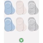 Nessiworld Bistyle 6'lı Silikonlu Babet Penye Çorap BS30101B Mavi Ekru Gri