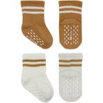 Nessiworld Bistyle Çemberli Kaymaz Soket Çorap 2'li BS10125 Ekru Hardal - Çok Renkli