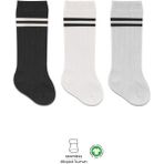 Nessiworld Bistyle Derby Dizaltı Çorap 3'lü BS40101 Siyah Ekru Gri Çemberli - Çok Renkli