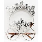 NessiWorld BrideToBeYazılıTaçveBrideToBeYazılıGözlükSetiGümüşRenk