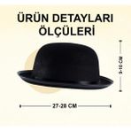 Nessiworld Charlie Chaplin Stil Çocuk Şapkası – Siyah Melon Parti Şapkası