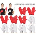 Nessiworld Çocuk Gösteri Eldiven Seti – 5 Çift Beyaz &amp; 5 Çift Kırmızı
