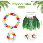 Nessiworld Çocuk Hawaii Kostüm Seti - Yaprak Etek & Hawaii Set - 5 Parça